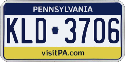 PA license plate KLD3706