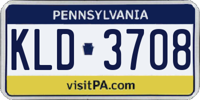 PA license plate KLD3708