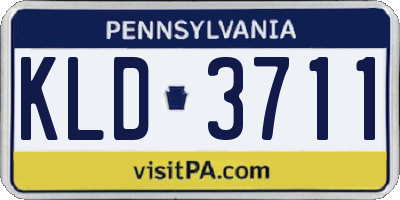 PA license plate KLD3711