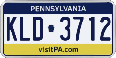 PA license plate KLD3712
