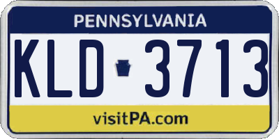 PA license plate KLD3713