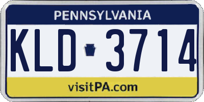 PA license plate KLD3714