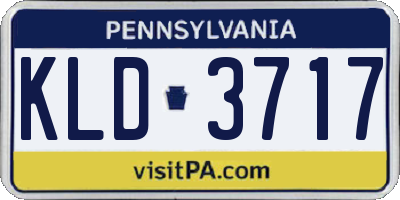 PA license plate KLD3717