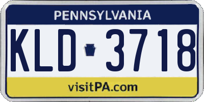 PA license plate KLD3718