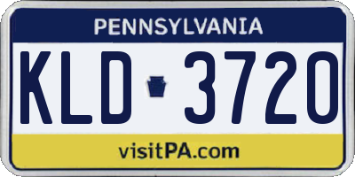 PA license plate KLD3720