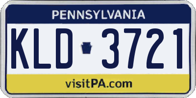 PA license plate KLD3721