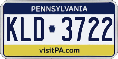 PA license plate KLD3722