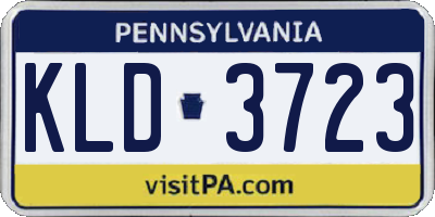 PA license plate KLD3723