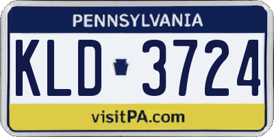 PA license plate KLD3724