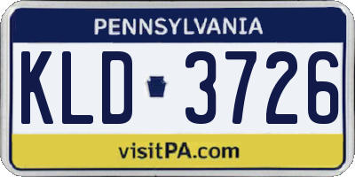 PA license plate KLD3726