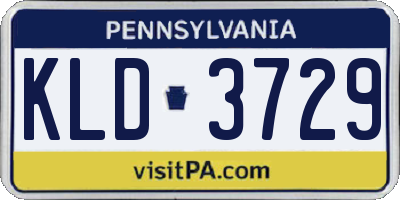 PA license plate KLD3729