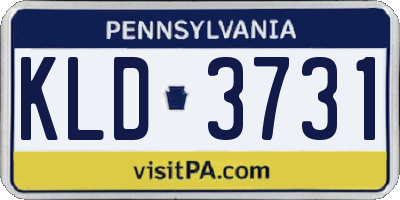 PA license plate KLD3731