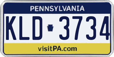 PA license plate KLD3734