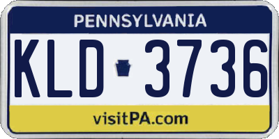 PA license plate KLD3736