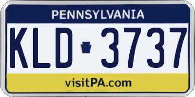 PA license plate KLD3737