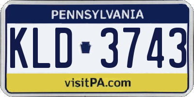 PA license plate KLD3743