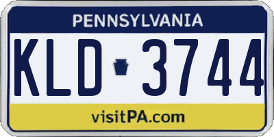 PA license plate KLD3744