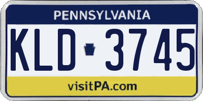 PA license plate KLD3745