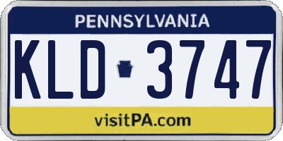 PA license plate KLD3747