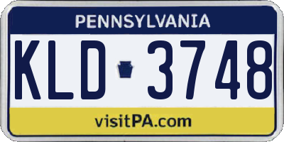 PA license plate KLD3748
