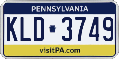 PA license plate KLD3749