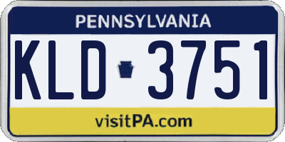 PA license plate KLD3751