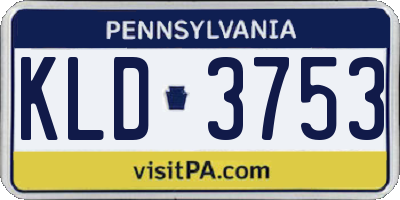 PA license plate KLD3753