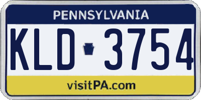 PA license plate KLD3754