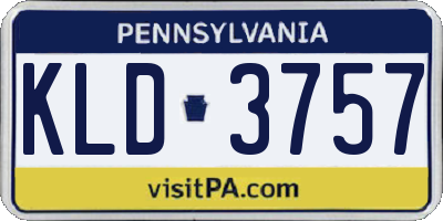 PA license plate KLD3757