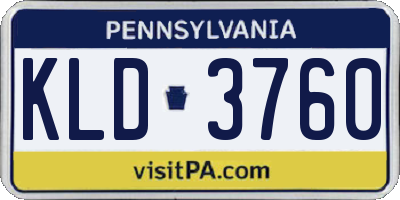 PA license plate KLD3760