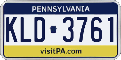 PA license plate KLD3761