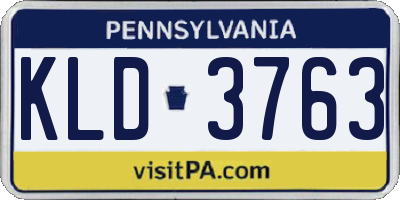 PA license plate KLD3763