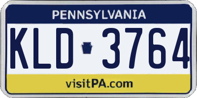PA license plate KLD3764