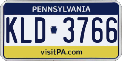 PA license plate KLD3766