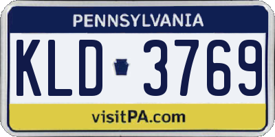PA license plate KLD3769