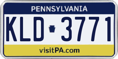PA license plate KLD3771
