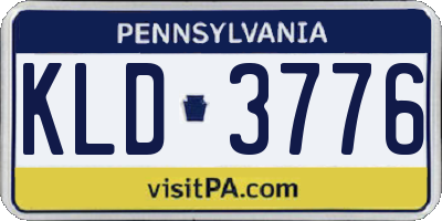 PA license plate KLD3776