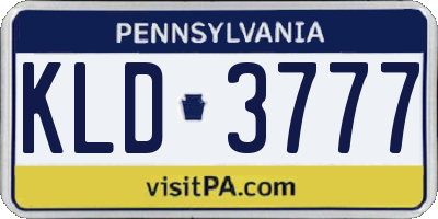 PA license plate KLD3777