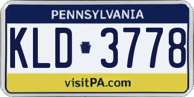 PA license plate KLD3778