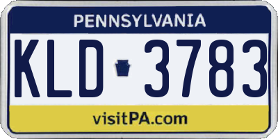 PA license plate KLD3783