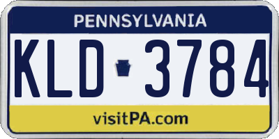 PA license plate KLD3784