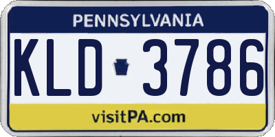 PA license plate KLD3786