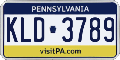PA license plate KLD3789