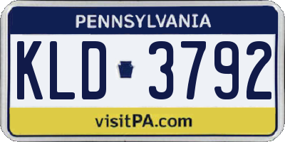 PA license plate KLD3792