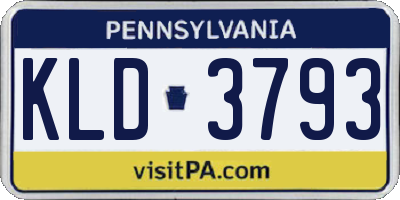 PA license plate KLD3793