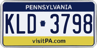 PA license plate KLD3798