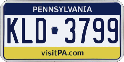 PA license plate KLD3799