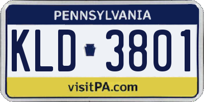PA license plate KLD3801