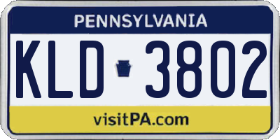 PA license plate KLD3802