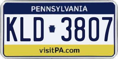 PA license plate KLD3807